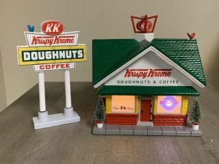 Dept 56 Krispy Kreme Doughnut Shop Lighted Snow Village 55071 Retired - Rare