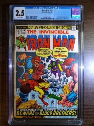Iron Man 55 Cgc 2.  5 Off - White 1st Appearance Thanos And Drax 1973 Marvel