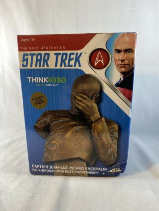Icon Heroes Star Trek Tng Captain Picard Facepalm Bust Faux Bronze 255/500 C11