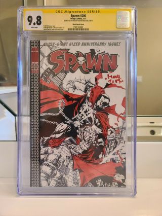 Spawn 200 Signed And Colored By David Finch B&w Sketch Cover Variant Cgc 9.  8