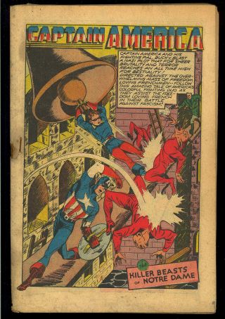 Captain America Comics 41 Coverless Golden Age Wwii Timely Superhero 1944
