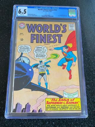 World`s Finest Comics 153 Cgc 6.  5 Wp Dc Comics Silver Age Batman Slapping Robin
