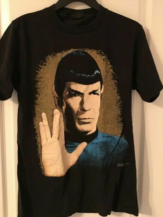 Vintage 1991 Star Trek Spock Live Long And Prosper T - Shirt Size Medium