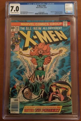 1976 X Men Issue 101 Comic Book 1st Phoenix Cgc 7.  0 Off White To White Pages.