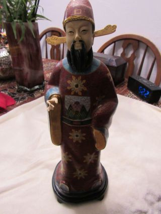 Vintage Antique Rare Cloisonne Japanese Asian Male Figure Sculpture