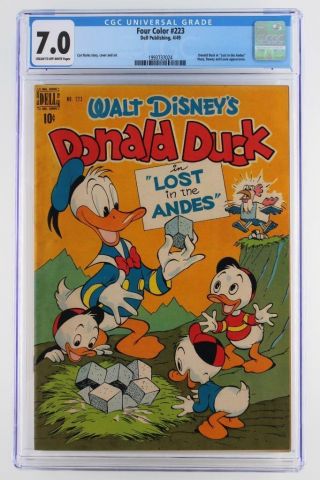 Four Color 223 - Cgc 7.  0 Fn/vf - Dell 1949 - Donald Duck,  Huey,  Dewey & Louie