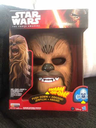 Star Wars The Force Awakens Chewbacca Electronic Mask B3226.  Never Opened.