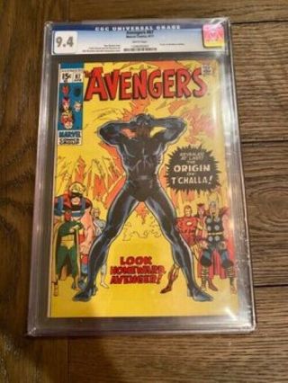 The Avengers 87 - Cgc 9.  4 - Origin Of Black Panther - 1971 White Pages - No Res