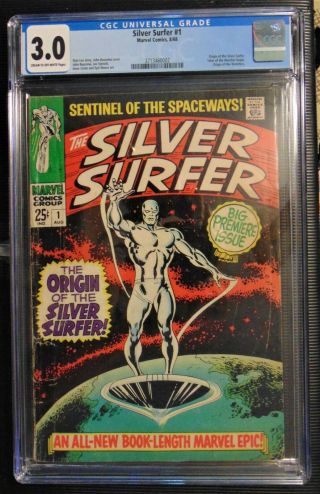 1968 Marvel Silver Surfer 1 Cgc 3.  0 C/ow Pages Origin Story