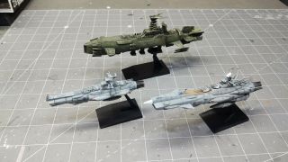 Star Blazers Set Of 3 Models.  Built And Painted