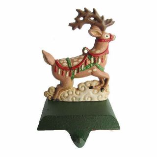 Midwest Cannon Falls Santas Reindeer Cast Iron Christmas Stocking Hanger W/ Box