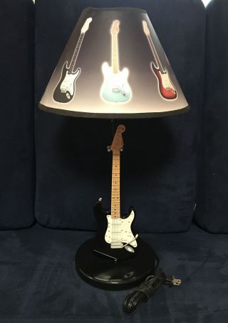 Fender Stratocaster Guitar Table Lamp By Rabbit Tanaka - 21” Tall