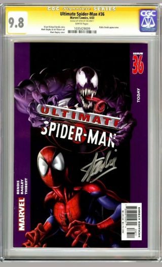 Ultimate Spider - Man 36 Stan Lee Signed Cgc 9.  8 Only 1 Of 4 Exist At 9.  8