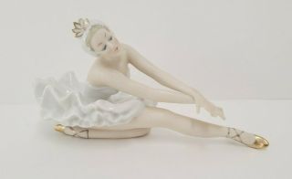 Vintage Ballerina Dancer Figurine Wallendorf Porcelain Germany Numbered 8191