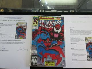 Spider - Man Unlimited 1 Signed Stan Lee 1993 Maximum Carnage Begins W/coa