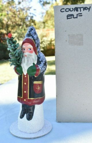 CHRISTOPHER RADKO ' 95 Schaller Santa Claus Christmas Country Elf Candy Container 2