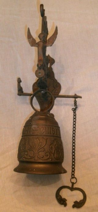 Vintage Solid Brass Monestary Bell Qui Me Tangit Vocem Meam Audit Ornate Angel