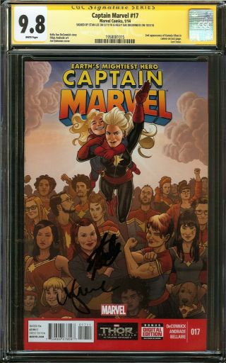 Captain Marvel 17 Cgc 9.  8 Nm/mt Ss Stan Lee Kelly Sue Carol Danvers Kamala Khan
