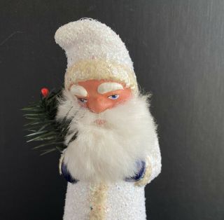 CHARMING INO SCHALLER PAPER MACHE HOLIDAY SANTA DECORATION MADE IN GERMANY 2