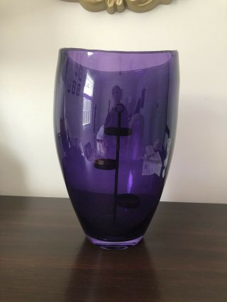 Partylite Candle Holder/ Vase Amethyst Hurricane Comes With Tealight Holder