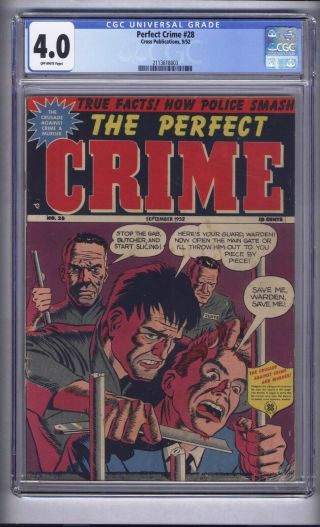 Perfect Crime 28 Cgc 4.  0 Classic Cover - Scarce