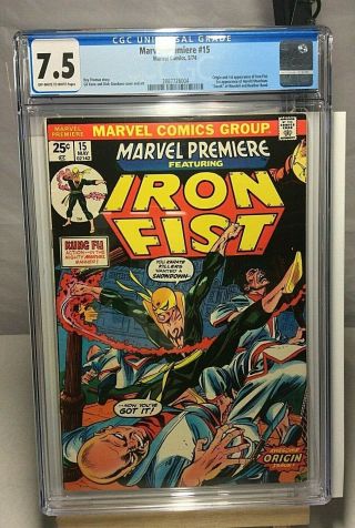 Marvel Premiere 15 Cgc 7.  5 (first Appearance And Origin Of Iron Fist)
