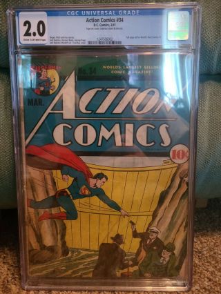 Action Comics 34 Cgc 2.  0