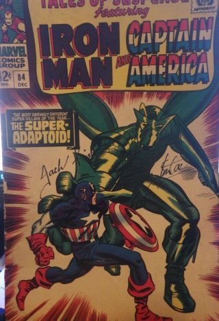 Iron Man & Captain America 84 Signed By Stan Lee And Jack Kirby