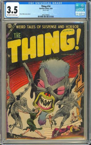 The Thing 14 Steve Ditko Cover Art Pre - Code Horror Charlton Comic 1954 Cgc 3.  5