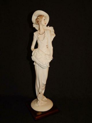Giuseppe Armani Florence " Lady With Muff " 19 " Art Deco Woman Sculpture Figurine