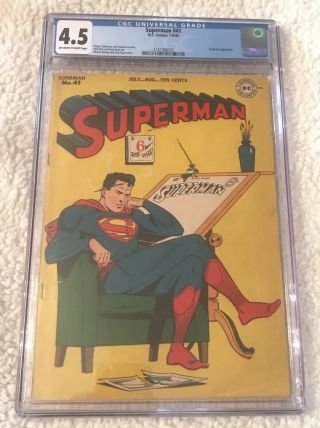Superman 41.  (d.  C.  Comics,  7 - 8/46).  Cgc Graded 4.  5.