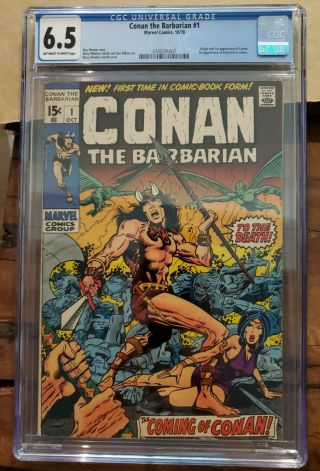 Cgc 6.  5 Conan The Barbarian 1 1st Appearance Conan & King Kull 1970