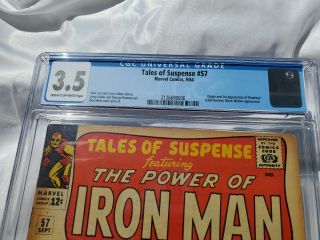 Tales of Suspense 57,  CGC Grade 3.  5,  Cream to Off - White Pages,  1964 3