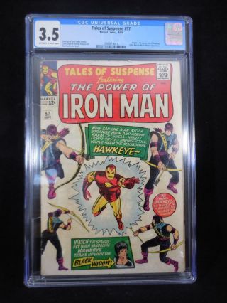 Tales Of Suspense 57 Cgc 3.  5 Off White To White Pages Origin Hawkeye