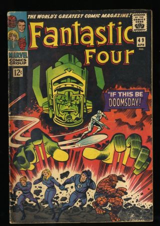 Fantastic Four 49 Gd/vg 3.  0 2nd Silver Surfer 1st Full Galactus Marvel Comics