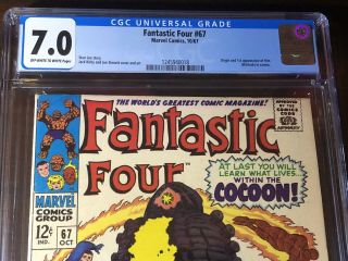 Fantastic Four 67 (1967) - Origin and 1st of HIM (Warlock) - CGC 7.  0 - Key 3
