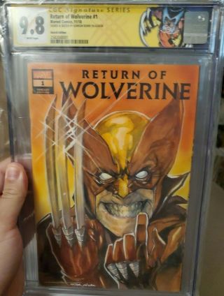 Return Of Wolverine 1 Blank Cgc Ss 9.  8 Miller Homage Glow In Dark Gorkem Demir