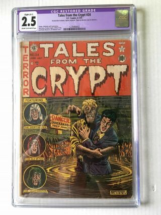 Tales From The Crypt 24 Cgc 2.  5 Restored Ec Comics Feldstein Pre Code Horror Key