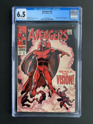 Avengers 57.  Marvel Comics.  1968.  1st Appearance Of Vision.  Cgc 6.  5