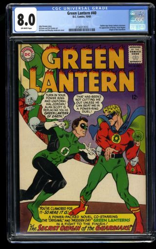 Green Lantern 40 Cgc Vf 8.  0 Golden Age Gl Crossover Origin Of The Guardians