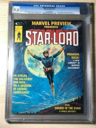 Marvel Preview 4 Cgc 9.  0 Off - White Pages 1st Appearance Of Star - Lord