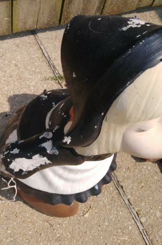 DUTCH BOY AND GIRL kissing statue ceramic handpainted vintage outdoor patio 16” 3