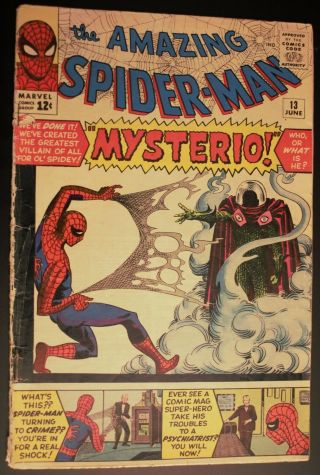 Spider - Man 13 Vol 1; 1st Appearance Of Mysterio; 1964