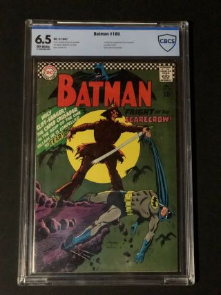 Batman 189 Cbcs 6.  5 1967 - - 1st Silver Age & Origin Scarecrow; Ow Cgc Dc Comics