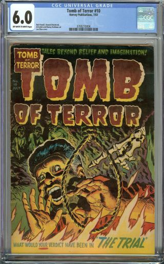 Tomb Of Terror 10 Cgc 6.  0 Ow/w - Harvey Pre - Code Horror - Lee Elias Cover