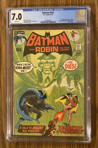 Batman 232 Cgc 7.  0,  White Pages 1st Appearance Of Ras Al Ghul Key Issue