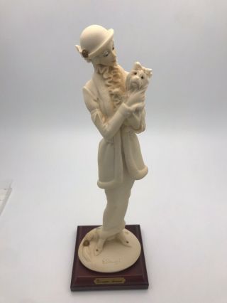 Guiseppe Armani Florence Figurine Lady With Dog (made In Italy) 1987