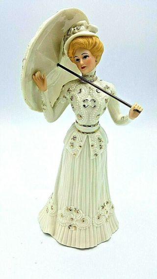 Lenox Morning Promenade Lady Figurine Victorian Ladies Of Fashion Parasol Rare