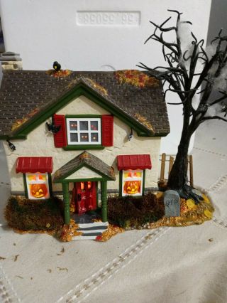 Dept 56 Halloween Series Snow Village Lighted Hauntsburg House 56.  55058