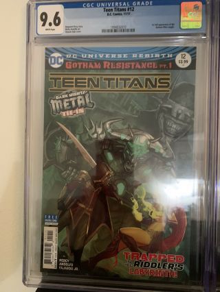 Teen Titans 12 Cover A Cgc 9.  6 1st Batman Who Laughs - 1st Full Appearance